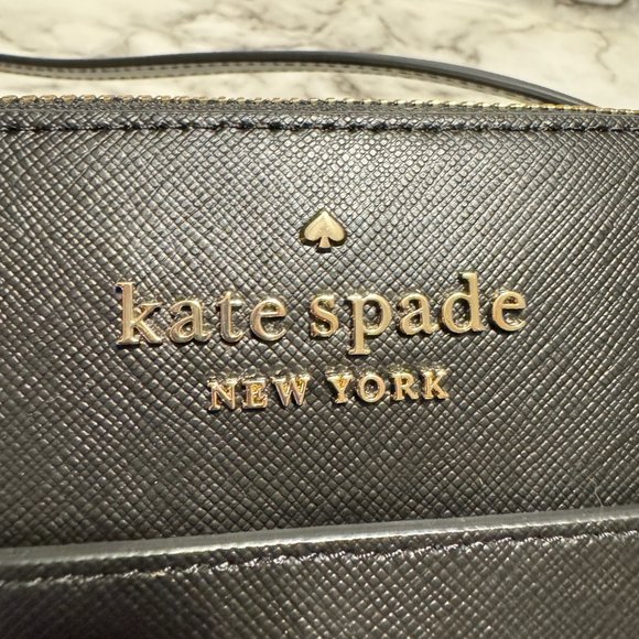 KATE SPADE Staci Dome Crossbody NWT Black Saffiano Leather - Picture 6 of 15